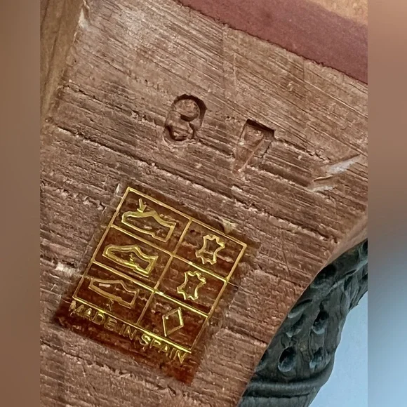 Free People Black Leather Mules with Brown Heels - Picture 10 of 15